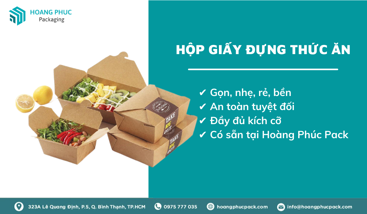Mẫu Hộp Giấy Đựng Đồ Ăn Mang Đi Tiện Lợi Dành Cho Doanh Nghiệp Mới Thành Lập