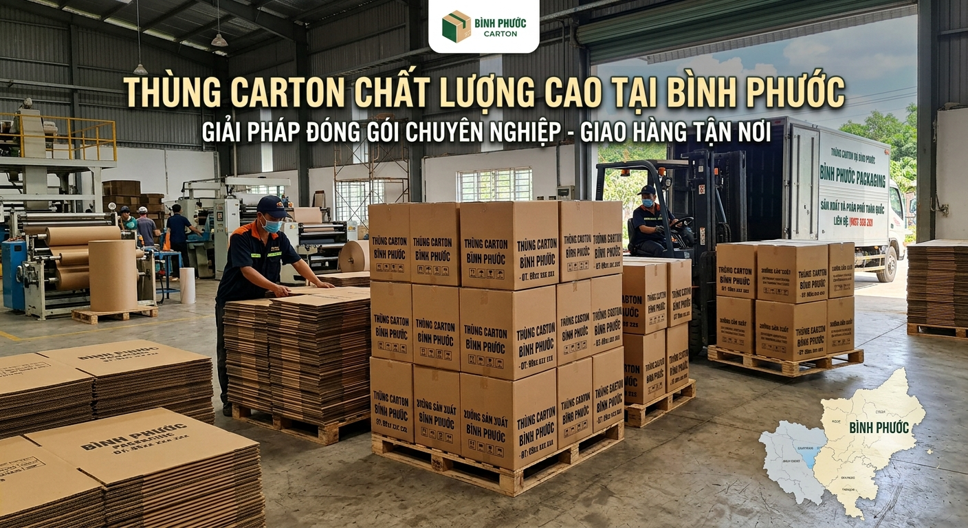 Thùng Carton Tại Bình Phước — Giao Hàng Nhanh Từ Xưởng Dầu Tiếng