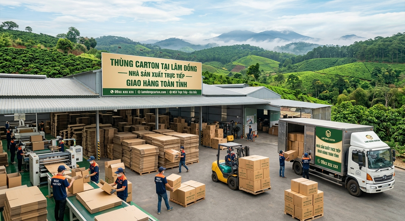 Thùng Carton Tại Lâm Đồng — Nhà Sản Xuất Trực Tiếp, Giao Hàng Toàn Tỉnh