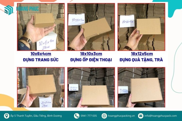 Mua hộp carton đựng phụ kiện đóng gói nắp gài bền, đẹp, giá rẻ