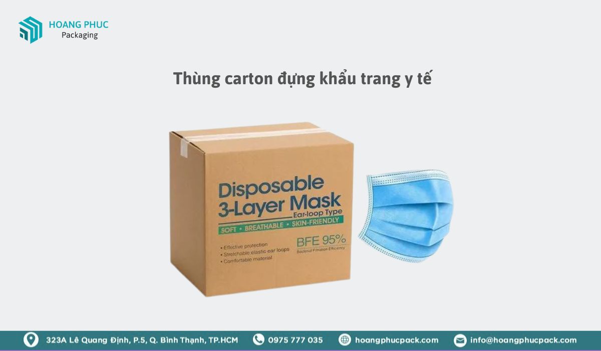 Thùng carton đựng khẩu trang y tế