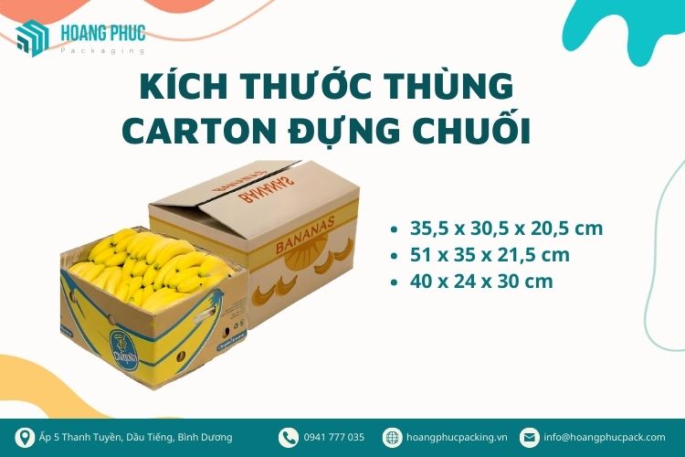 Kích thước thùng carton đựng chuối