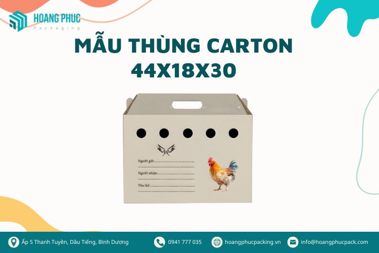 Thùng carton đựng gà tre 44x18x30