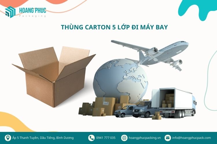 thùng carton 5 lớp đi máy bay