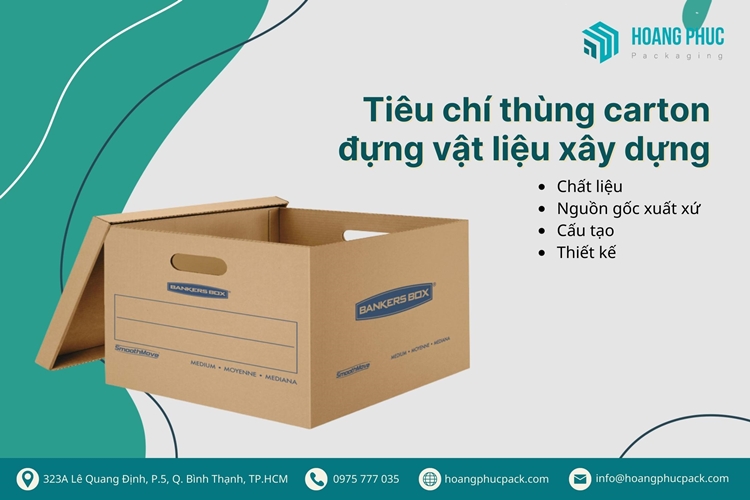 Tiêu chí chọn thùng carton đựng vật liệu xây dựng