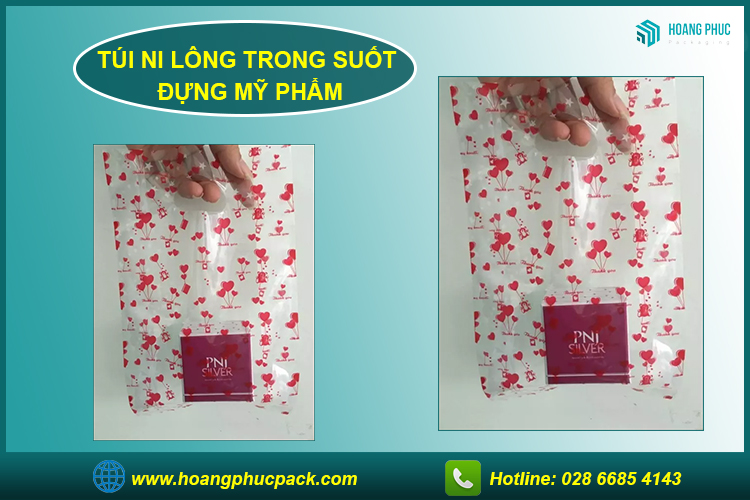 Túi nilon trong suốt đựng mỹ phẩm