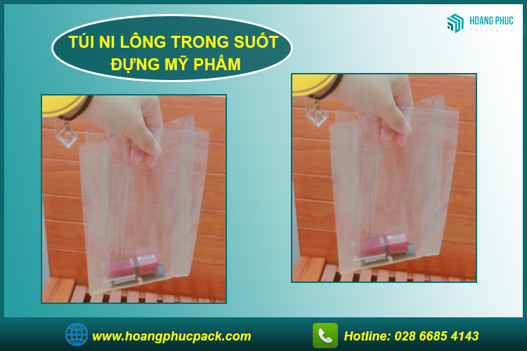 Túi nilon trong suốt đựng mỹ phẩm