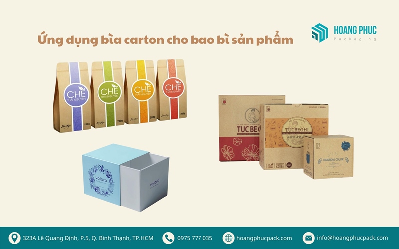 Ứng dụng bìa carton thiết kế bao bì sản phẩm